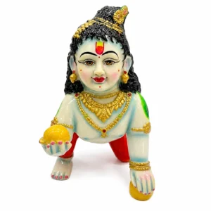 Premium Bal Krishna Laddu Gopal Idol with Laddu – Traditional Decorative Pooja & Home Décor Murti (Made in China)