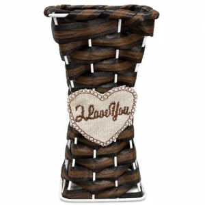 Decorative Woven Flower Pot / Planter Basket with Metal Frame & Heart Design – Stylish Home Décor Plant Holder