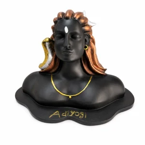 Premium Lord Shiva Bust Statue with Serpent & Rudraksha-Inspired Details – Spiritual Decorative Idol – Made in India